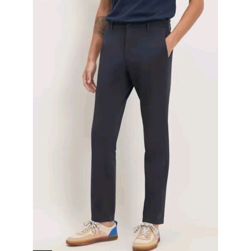 NEW Everlane Uniform 35 Performance‎ Chino Pants Mens 35x34 Navy Blue Straight